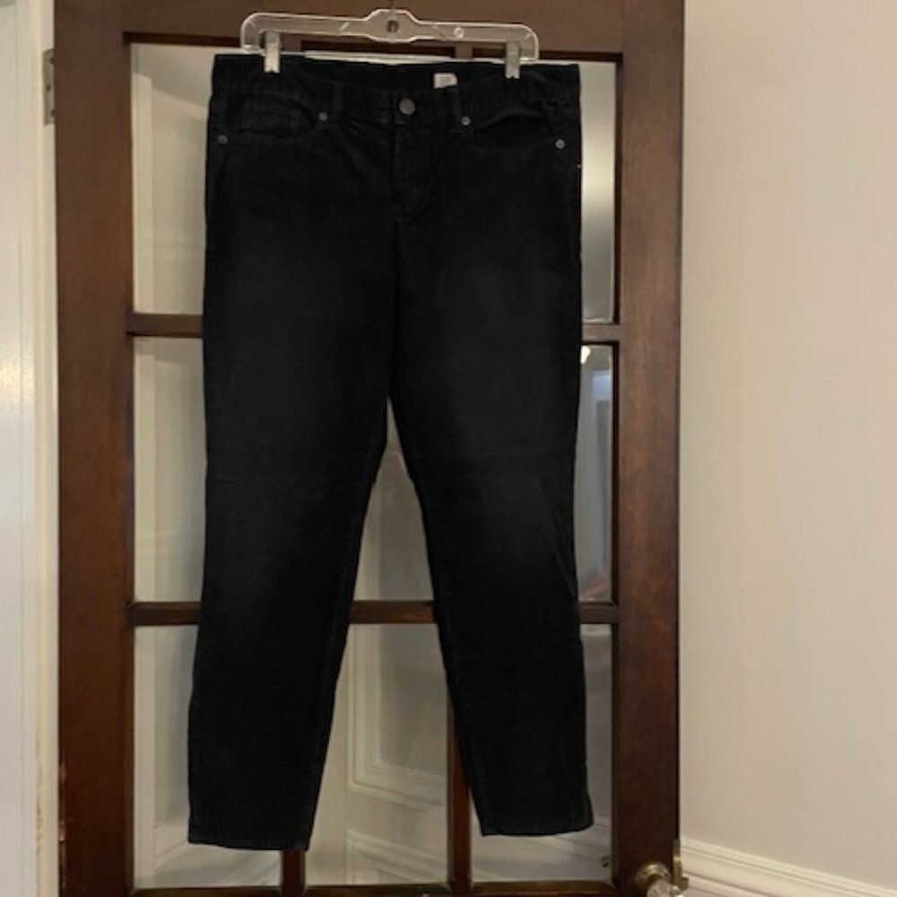 J.Crew Black Cropped Corduroy Pants with Zip at hem, Size 31, New with Tags.